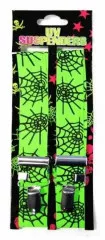 Neon Green Spiderweb Suspenders