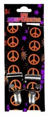 Black Suspenders Orange Peace Signs