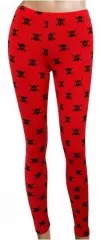 Leggings Skulls Red