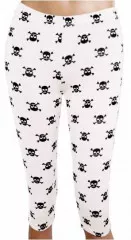 Leggings Skulls White