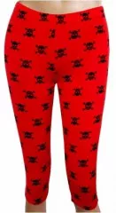 Leggings Totenköpfe Rot