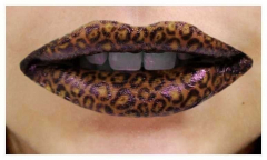 Lippen Tattoo Leopard