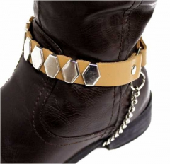 Leather Bootstrap - Plate Studs