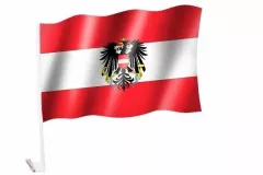 Car Flag Austria with Emblem