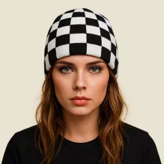 Beanie - Schachbrettmuster