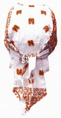Bandana Cap Paisley White Brown