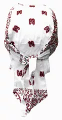 Bandana Kopftuch Weiß Weinrot Paisley