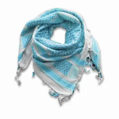Shemagh Halstuch Weiß Türkis