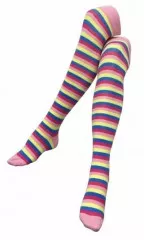 Over Knee Thigh Socks Blue & Yellow Stripes