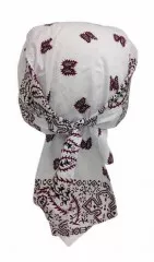 Bandana Cap white with brown Paisley