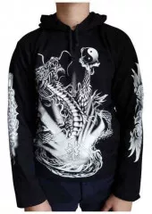 Hoodie in Black Dragon
