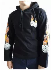 Hoodie in Black Flame Dice