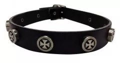 Iron Cross Leather Choker