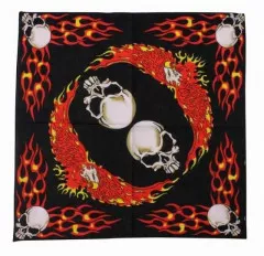 Bandana Head Wrap Scarf Fire Eagle & Skull