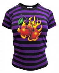 Streifen Top Lila Kirsche