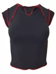 Damen Top Schwarz Rot