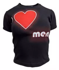 Schwarzes Top I Heart Men