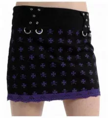 Gothic Mini Skirt Skulls & Crosses