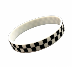 Silicone Armband Check pattern white & black