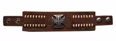 Wristband Iron Crosses Brown