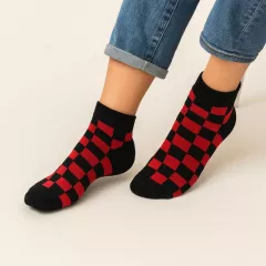 Sneakersocks Chess Pattern Red