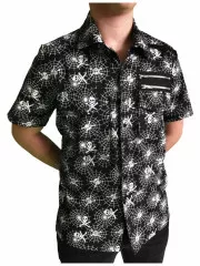 White & Black Gothic Shirt Spider web