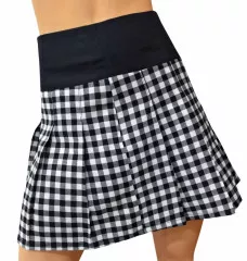 Black mini skirt chess pattern