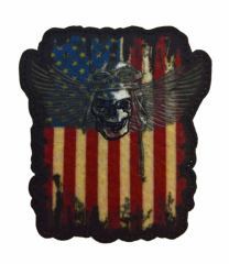 Embroidered Patch USA Skull Wings