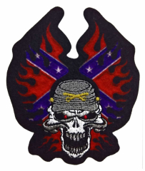 Embroidered Patch Confederate States Skull