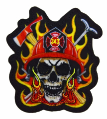 Embroidered Patch Fire Brigade Skull