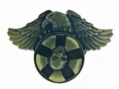 Belt Buckle Eagle with spinning Skull