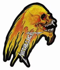 Patch Metallica Flaming Skull Cut Out