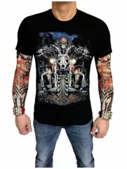 T-Shirt Totenkopf Biker (Glow in the Dark)