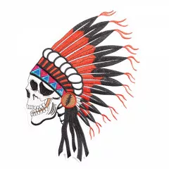 Embroidered Patch - Indian Skull