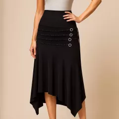Black asymetric Skirt with fashionable Sequins