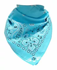 XL Bandana Halstuch Babyblau Paisley