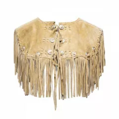 Beige Leather vest for women