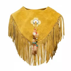 Fringed Vest with floral pendant
