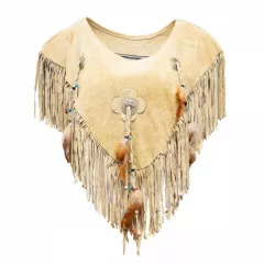 Fransen Lederponcho für Frauen