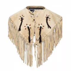 Light beige fringed Vest