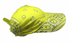Sonnenschirm Cap mit gelbem Paisley Muster