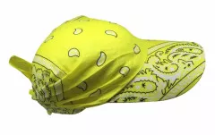Bandana Sun Cap Yellow Paisley Pattern