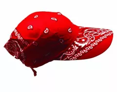 Red Bandana Sun Cap Paisley Pattern