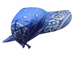 Sonnenschirm Cap hell Blau mit Paisley Muster