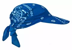 Turquoise Bandana Sun Cap Paisley Pattern