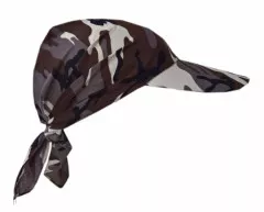 Bandana Sun Cap Brown Camouflage Pattern