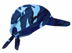 Bandana Sun Cap Blue Camouflage Pattern