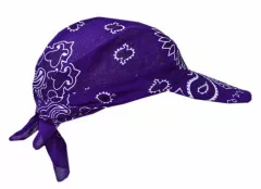 Bandana Sun Cap Purple Flower Paisley