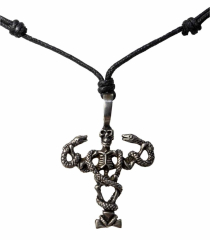 Skelett Kreuz Halskette