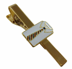 Metal tie clip with white Shirt